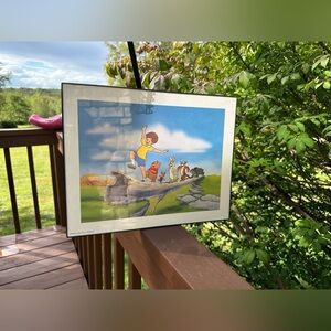 Framed Winnie the Pooh Print; Disney printed